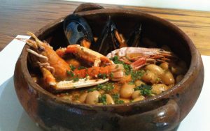 Bogavante y Judías